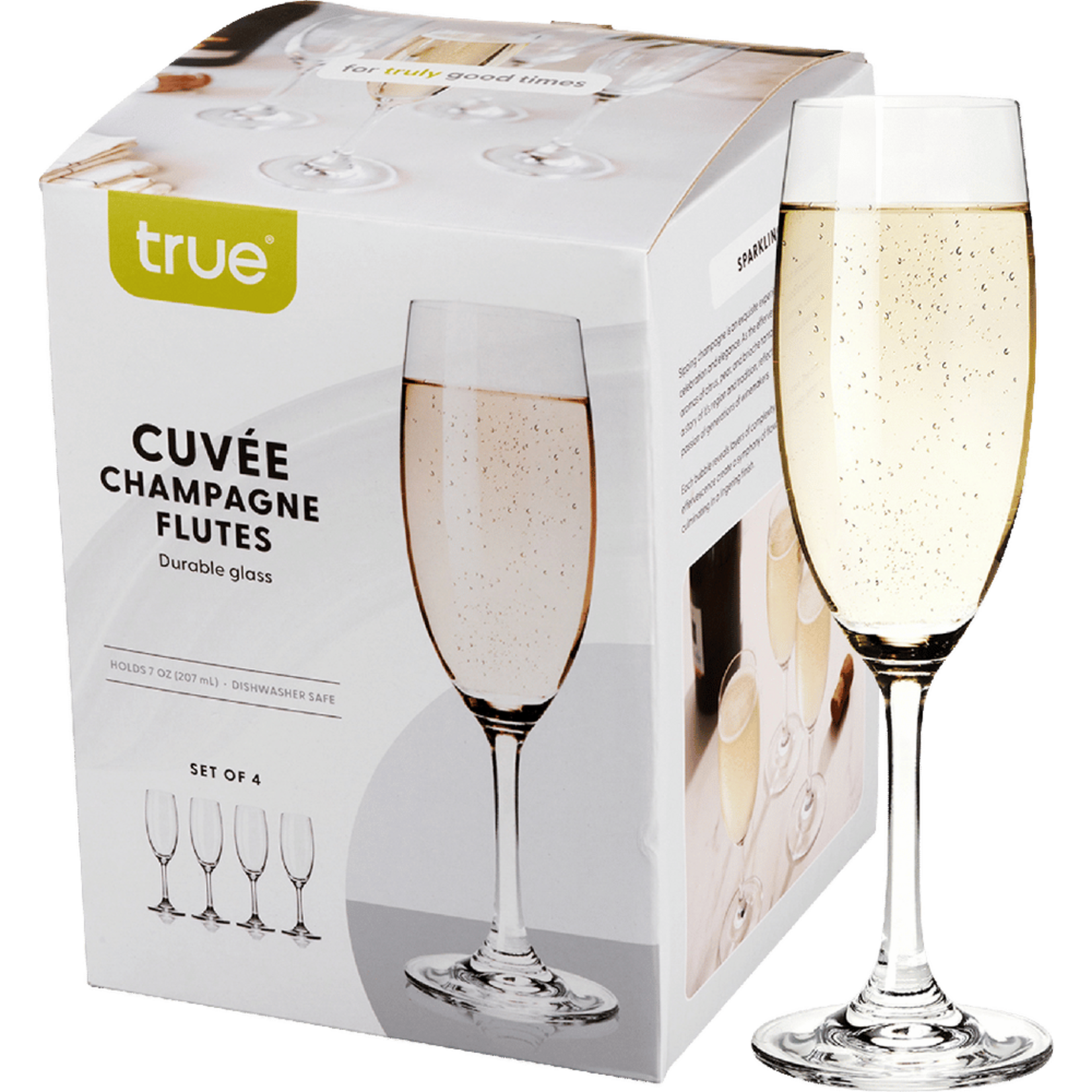 TRUE Brands Cuvée Stemmed Champagne Flute SET OF 4