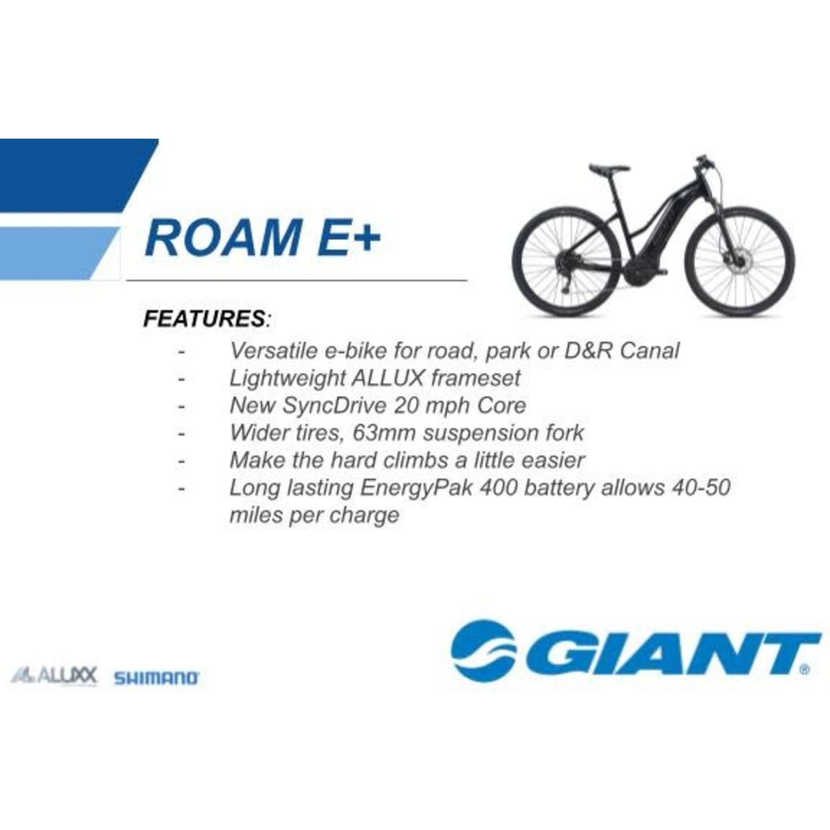 Giant Roam E+ 20MPH GTS