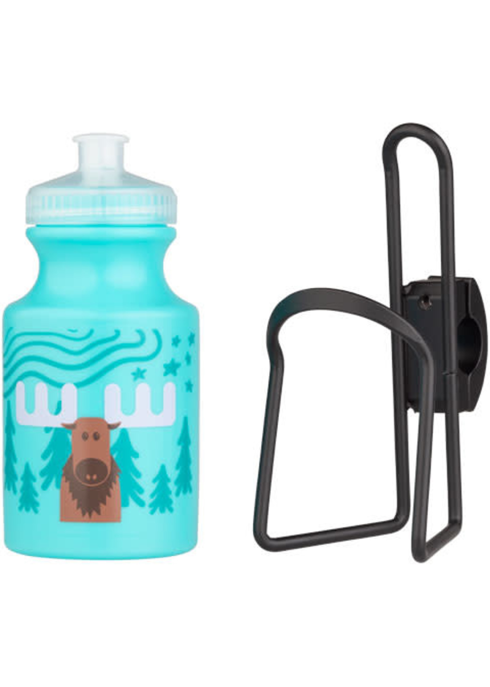 MSW MSW Kids Water Bottle and Cage Kit - Moose w/ Black Cage