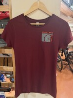 Custom Ink Sourland Cycles Women's TShirt - Gildan 100% Cotton - Maroon