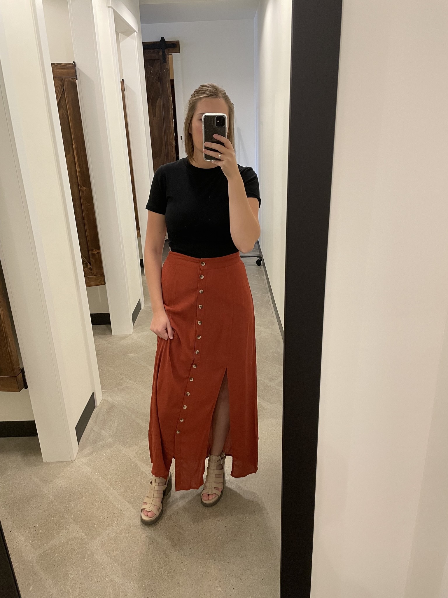 Vero Moda High Waisted Midi Skirt