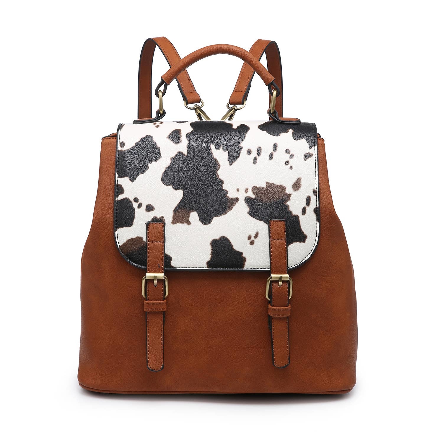 Jen & Co Brooks Convertible Backpack- Cow/Brown Jen & Co Brooks Convertible Backpack- Cow/Brown