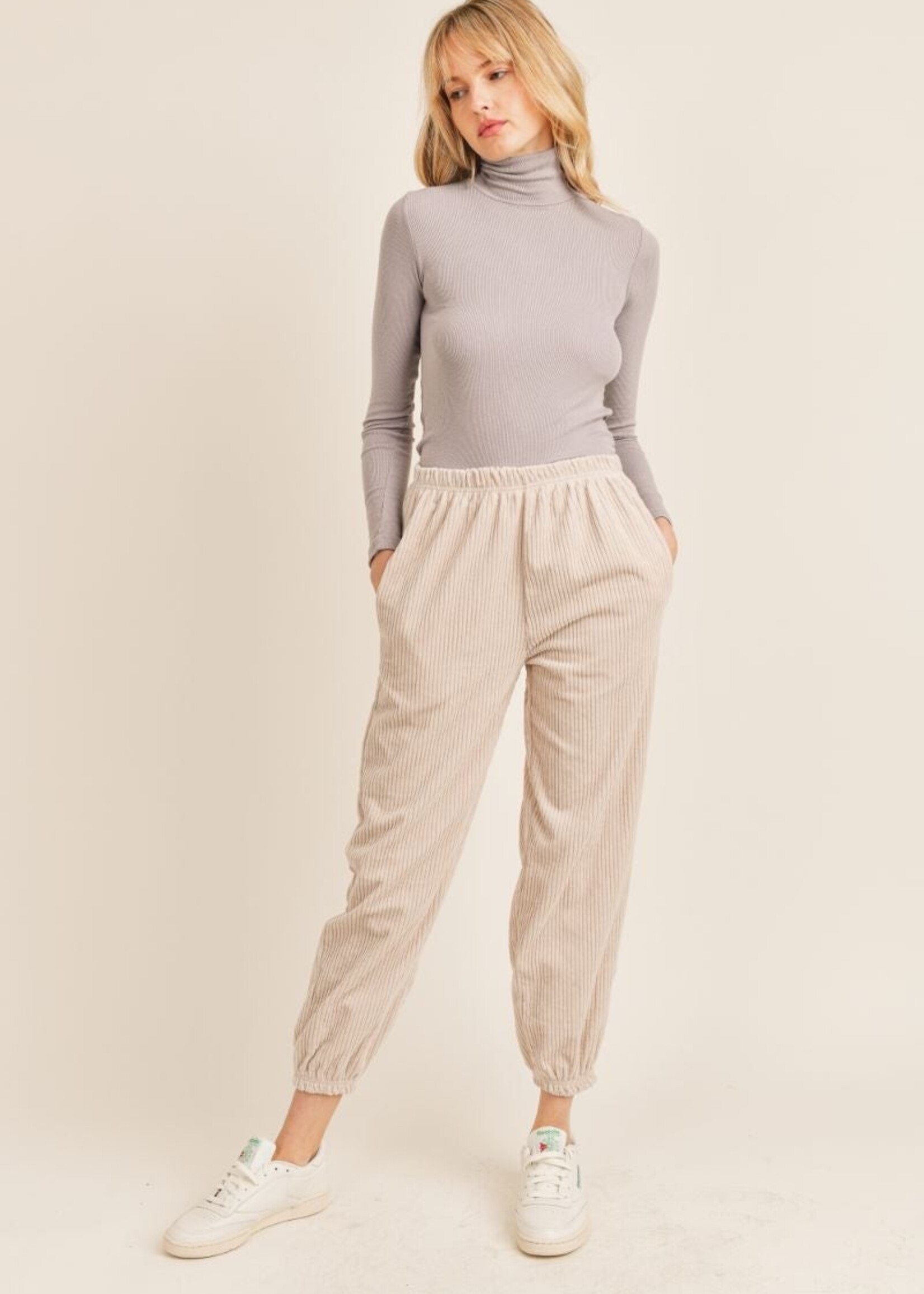 Sadie & Sage Do Si Dos Cord Pants- cream