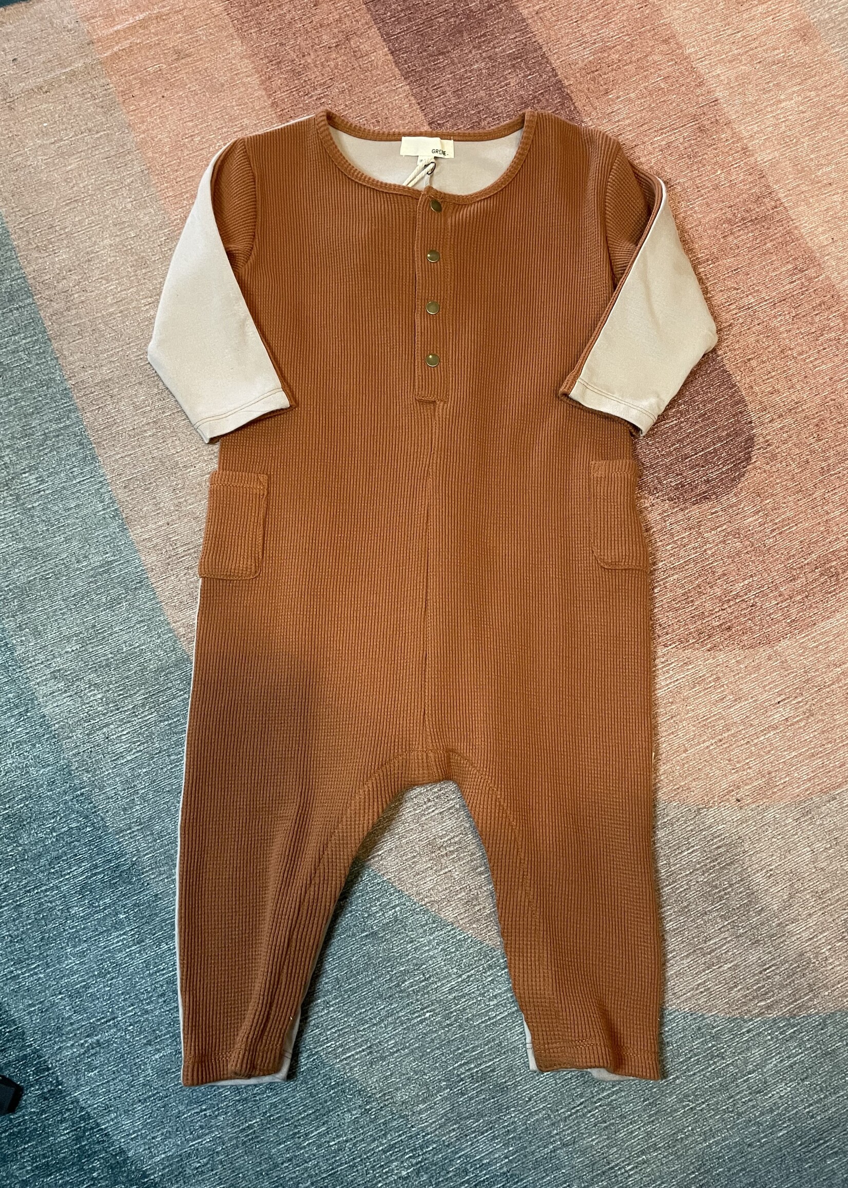 Greige Long Sleeve Remix Romper