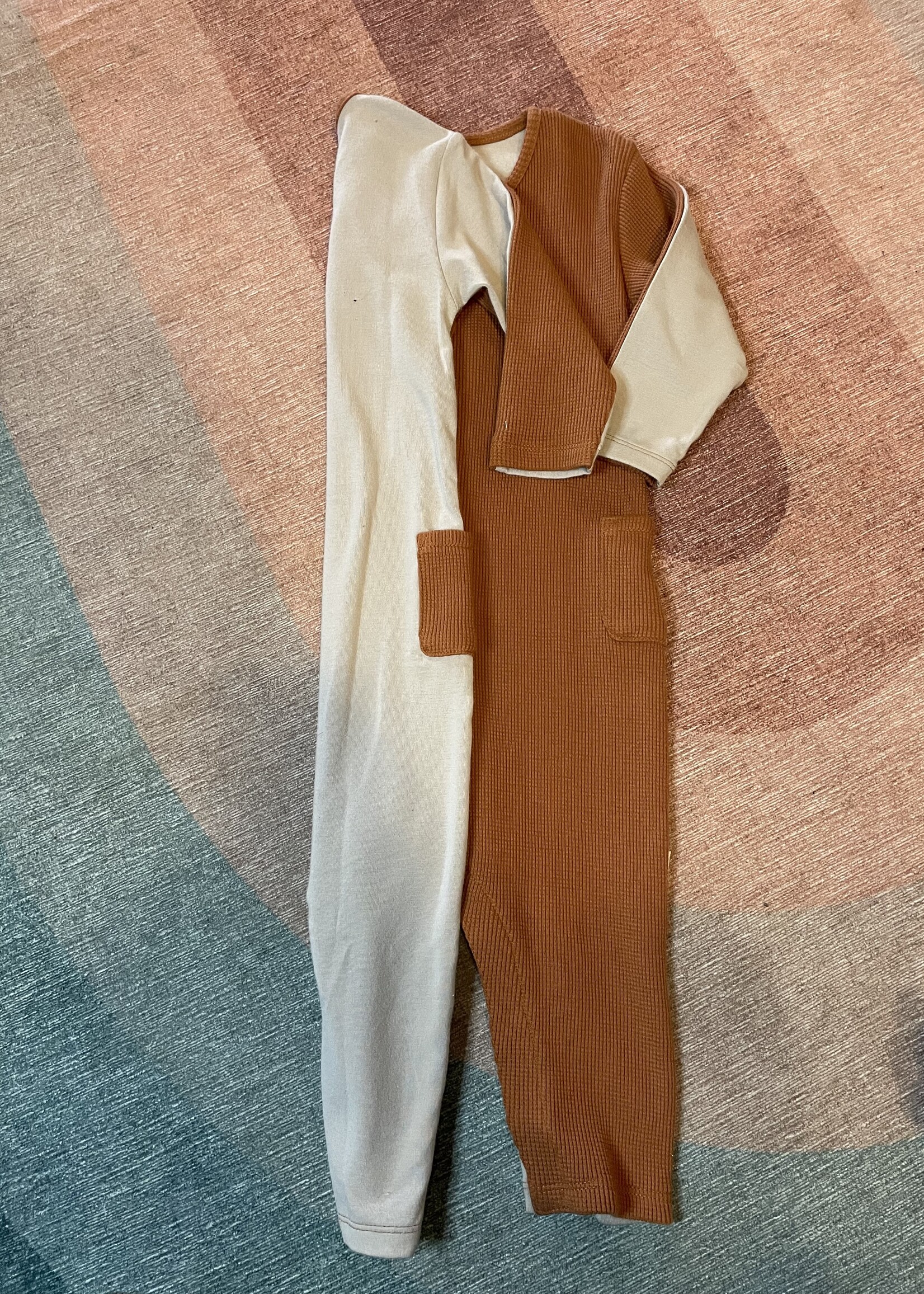 Greige Long Sleeve Remix Romper
