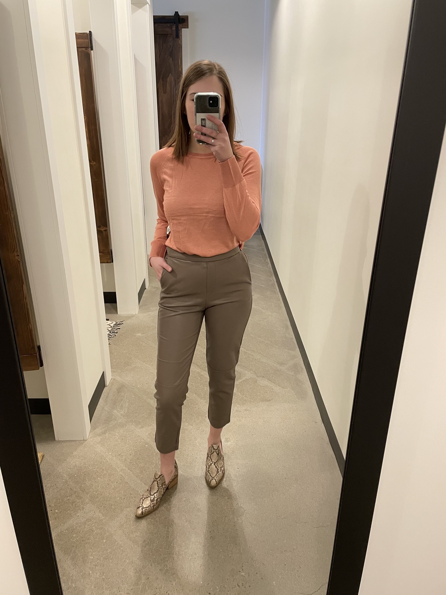 Black Tape Faux Leather St Leg Pant