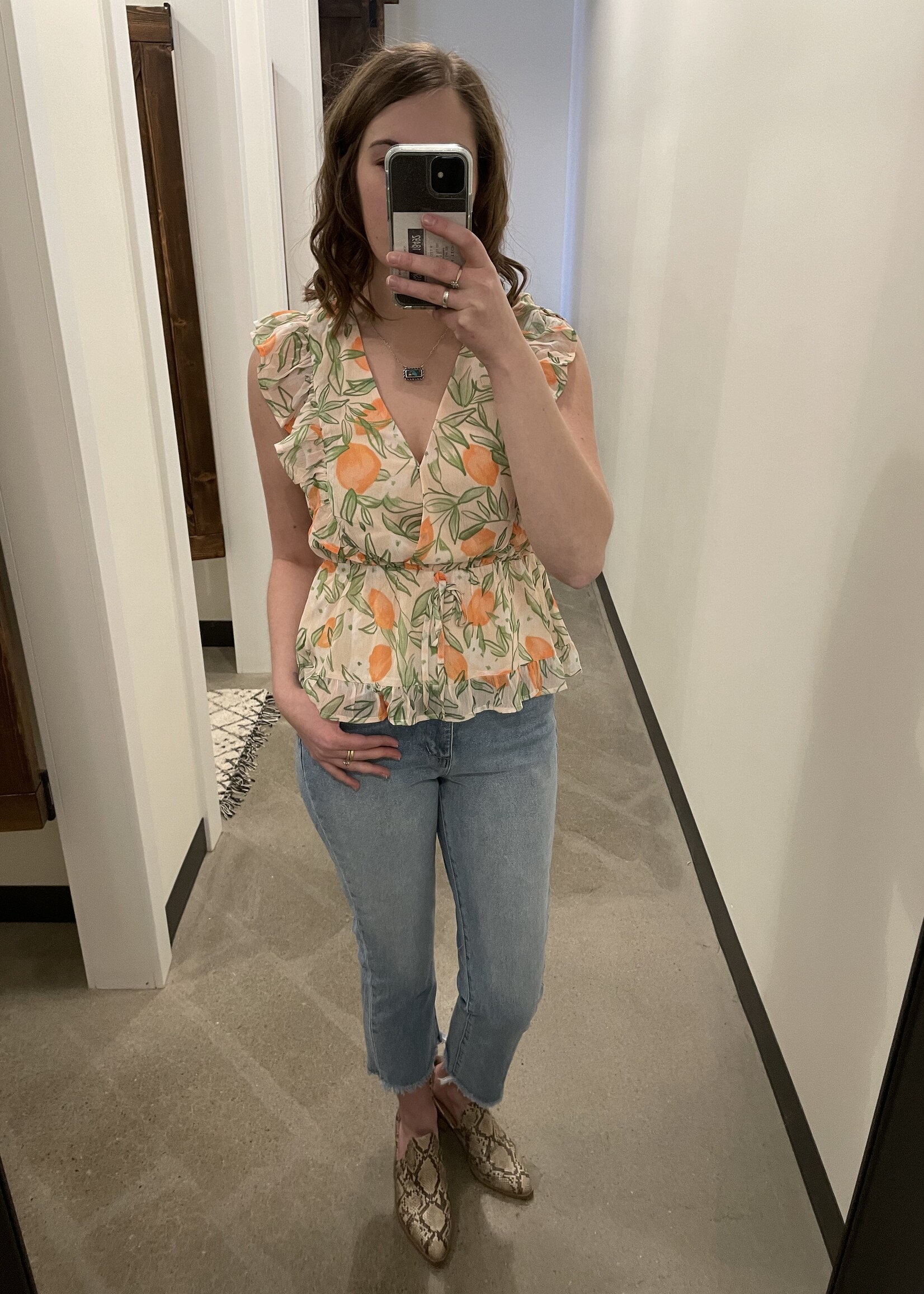 Sadie & Sage Lemon Garden Baby Doll Top