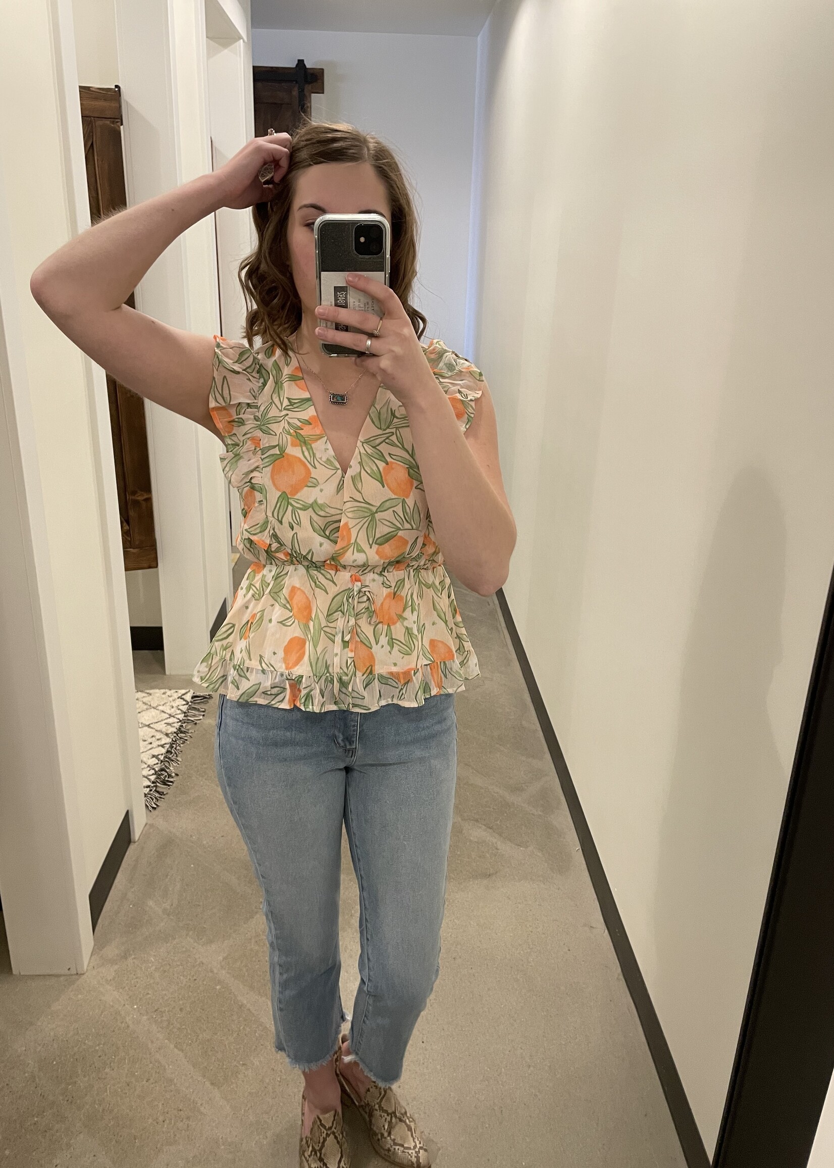 Sadie & Sage Lemon Garden Baby Doll Top