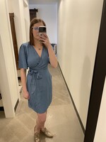 Vero Moda Wrap Dress Blue Den/Dots