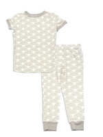 Silkberry Baby Bamboo Short Sleeve Pajama Set (Wobbly Wave Print)