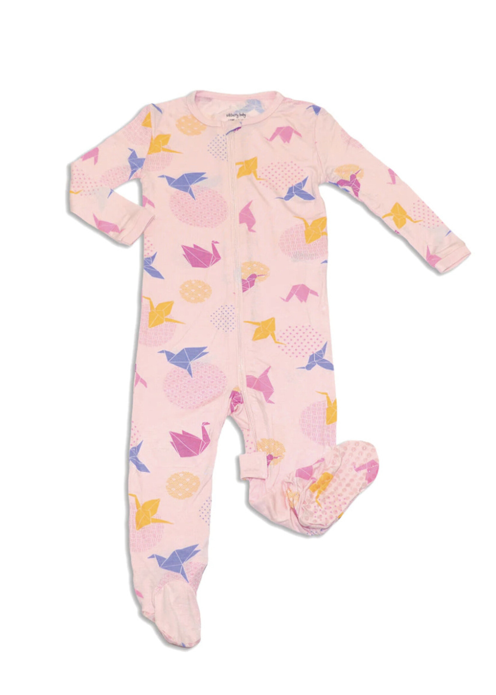 Silkberry Baby Bamboo Footed Sleeper w/zipper (Origami Print)