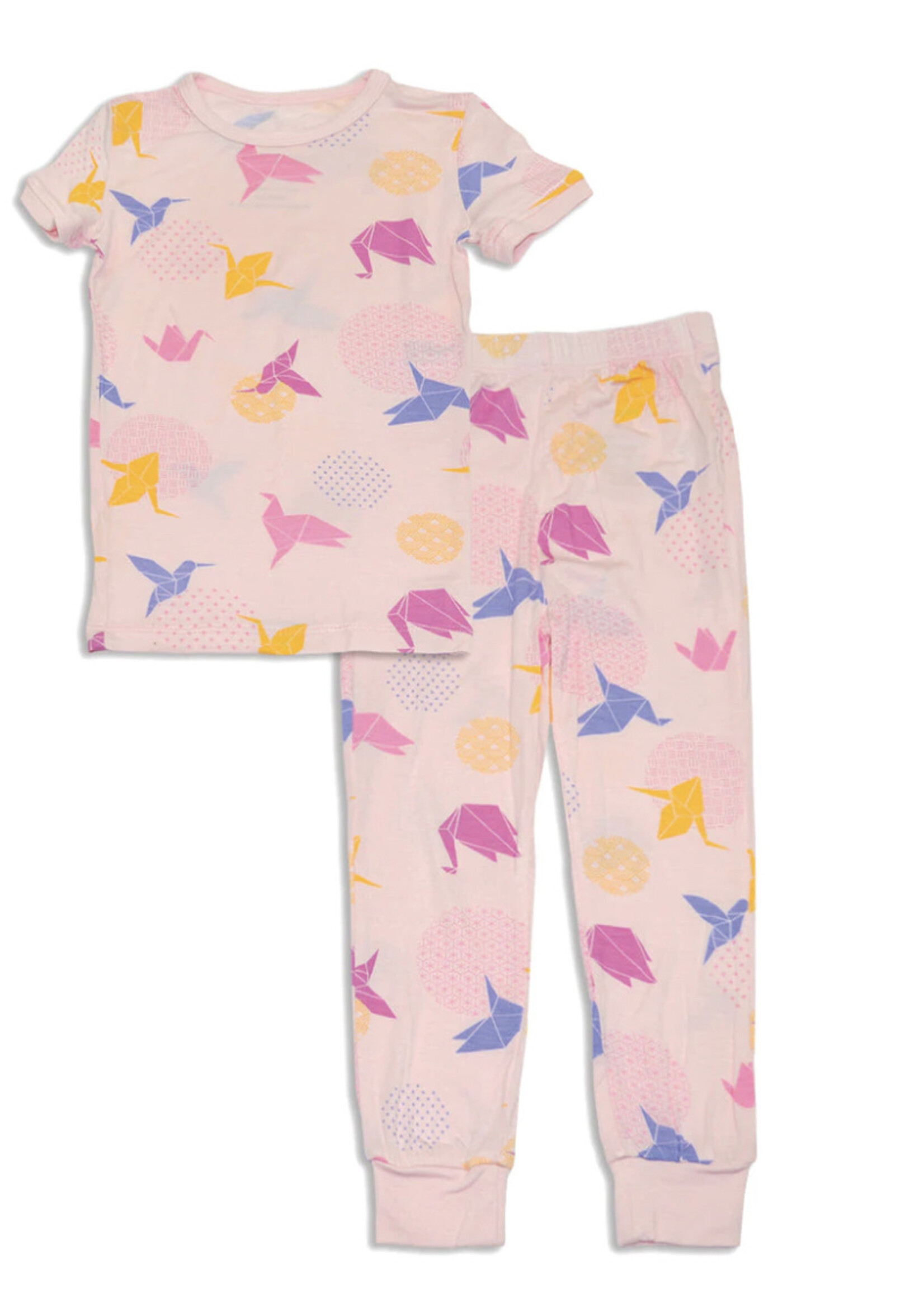 Silkberry Baby Bamboo Short Sleeve Pajama Set (Origami Print)