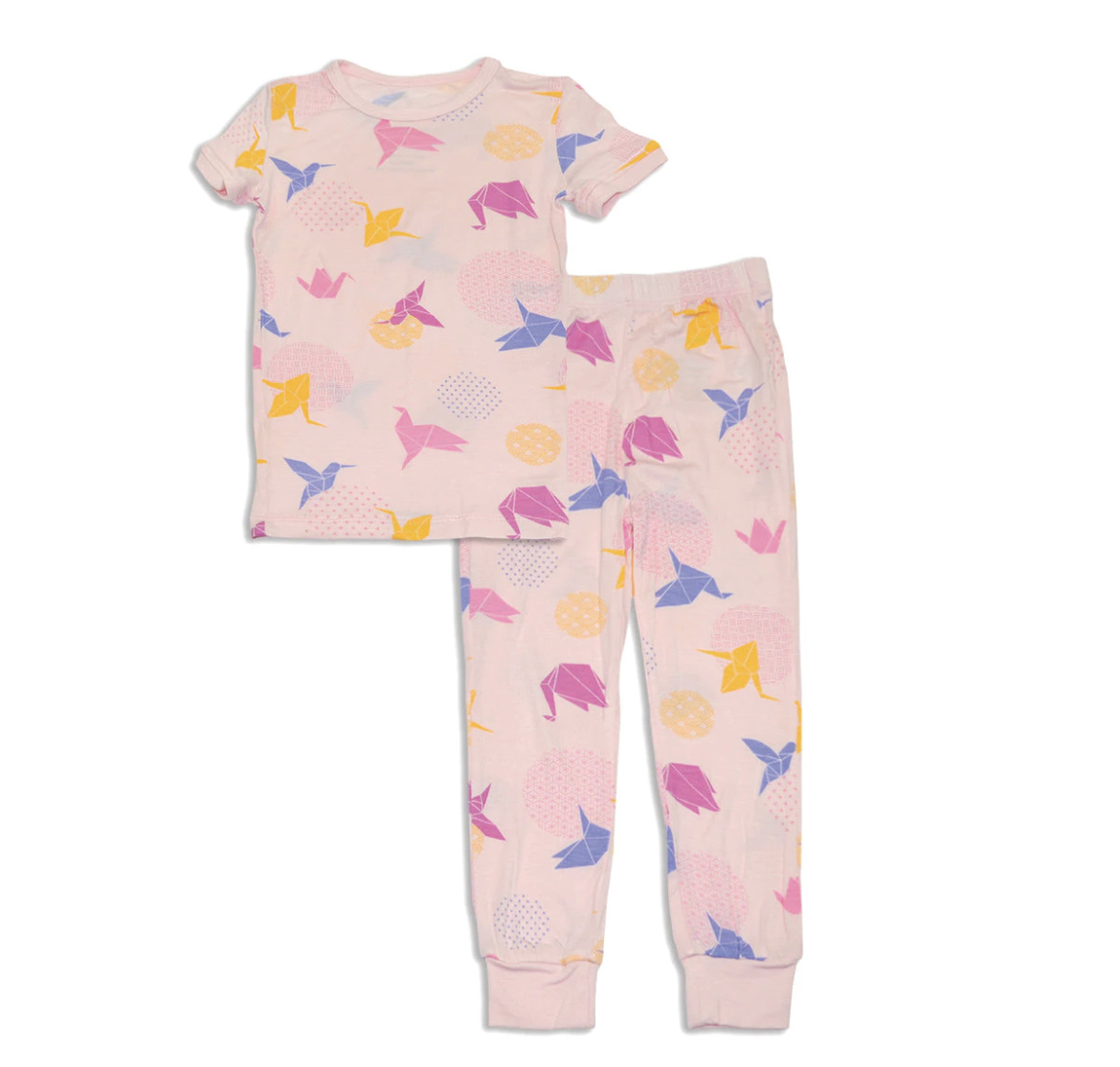 Silkberry Baby Bamboo Short Sleeve Pajama Set (Origami Print)