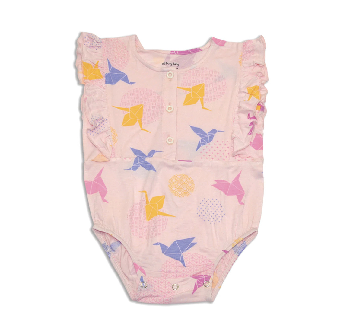 Silkberry Baby Bamboo Summer Romper (Origami Print) Silkberry Baby Bamboo Summer Romper (Origami Print)