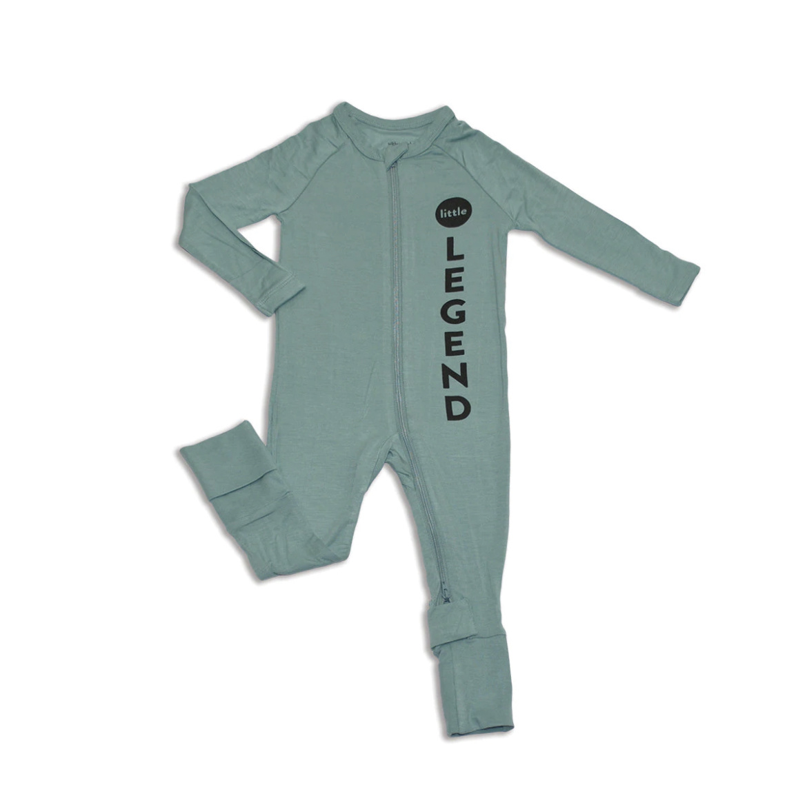 Silkberry Baby Bamboo 2-way Zippy Romper w/rollover cuffs (Mineral)
