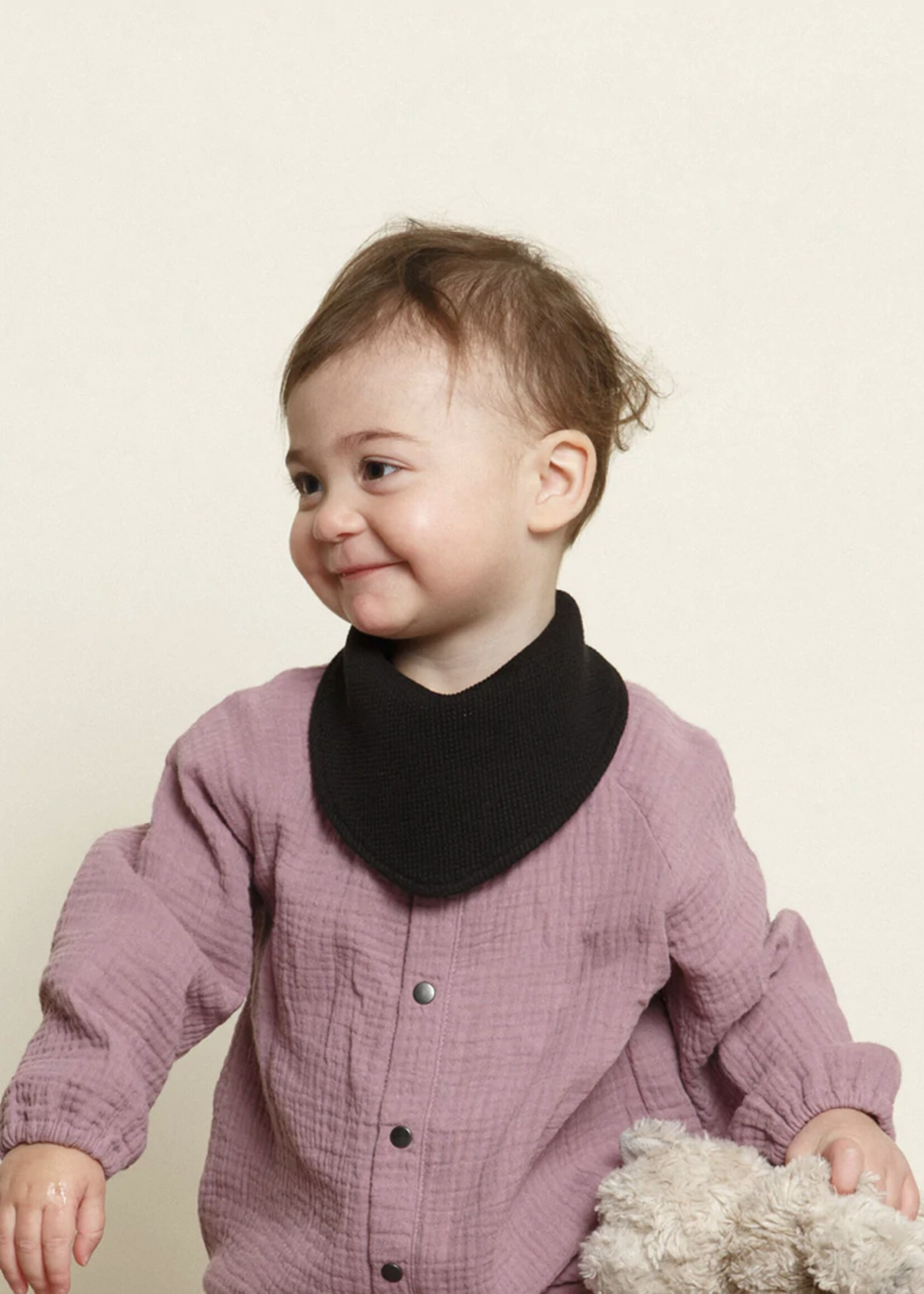 Greige Handkerchief Bib