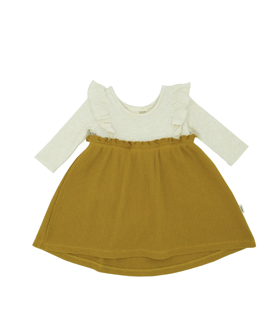 Greige Long Sleeve Remix Dress