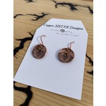Copper Sisters Design Flower Disc Earrings