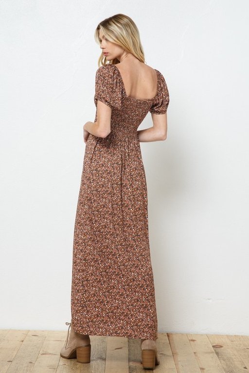 The Sunday Dress Rust Floral Midi Dress