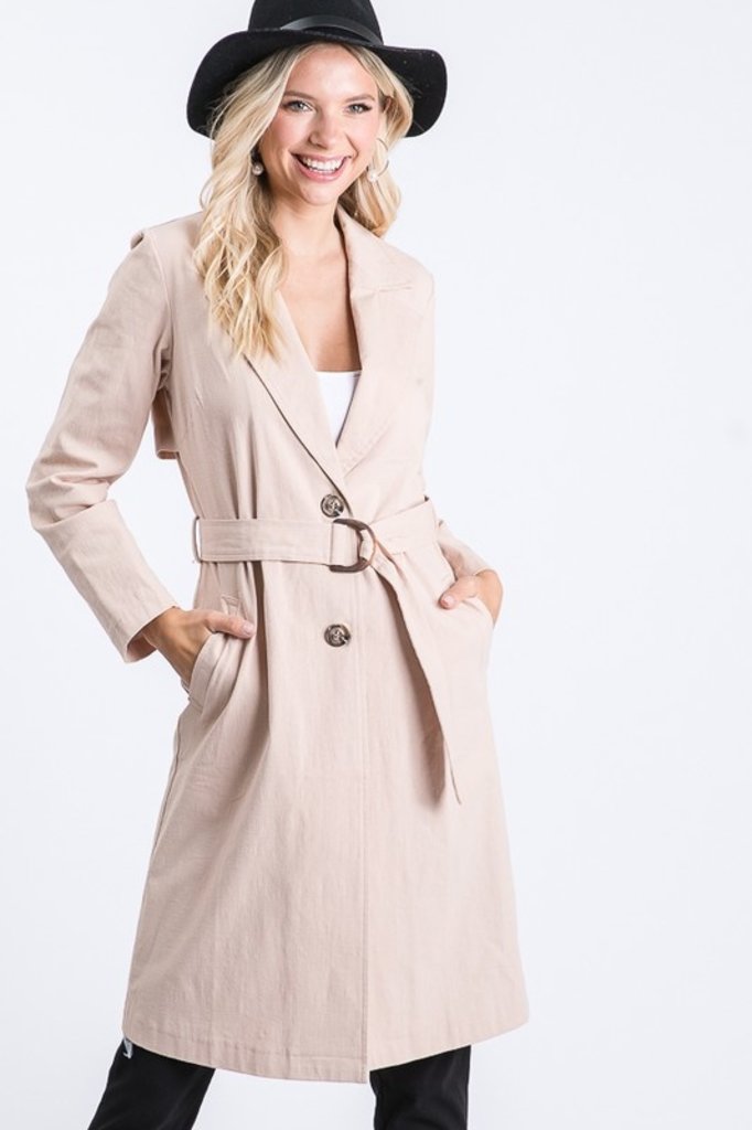 The Sunday Dress Cotton Double-Breasted Belted Trench Coat