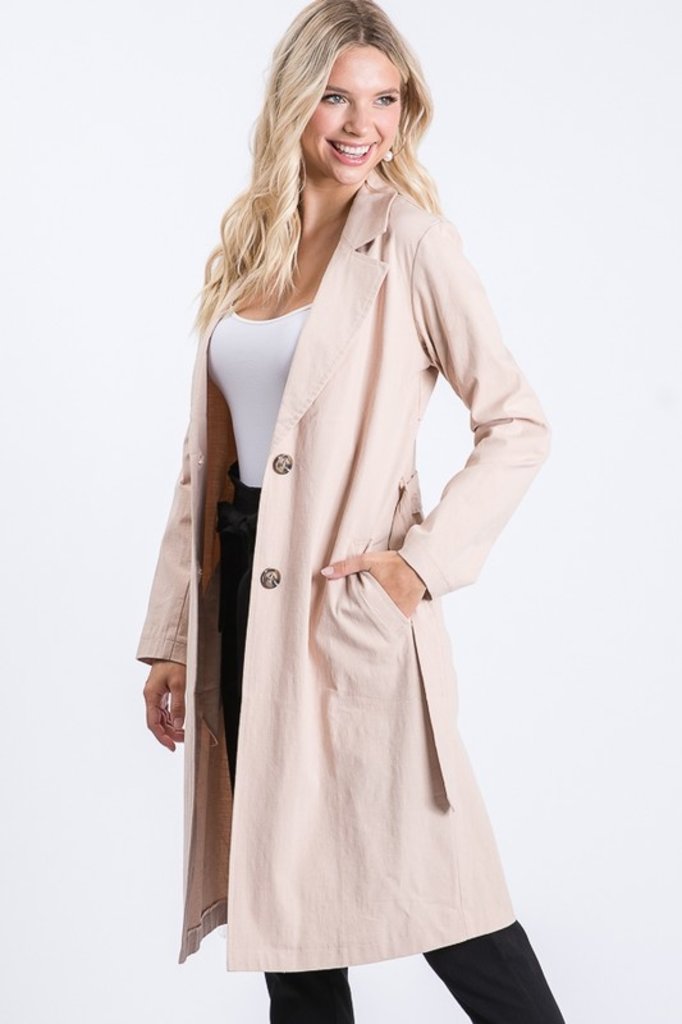 The Sunday Dress Cotton Double-Breasted Belted Trench Coat