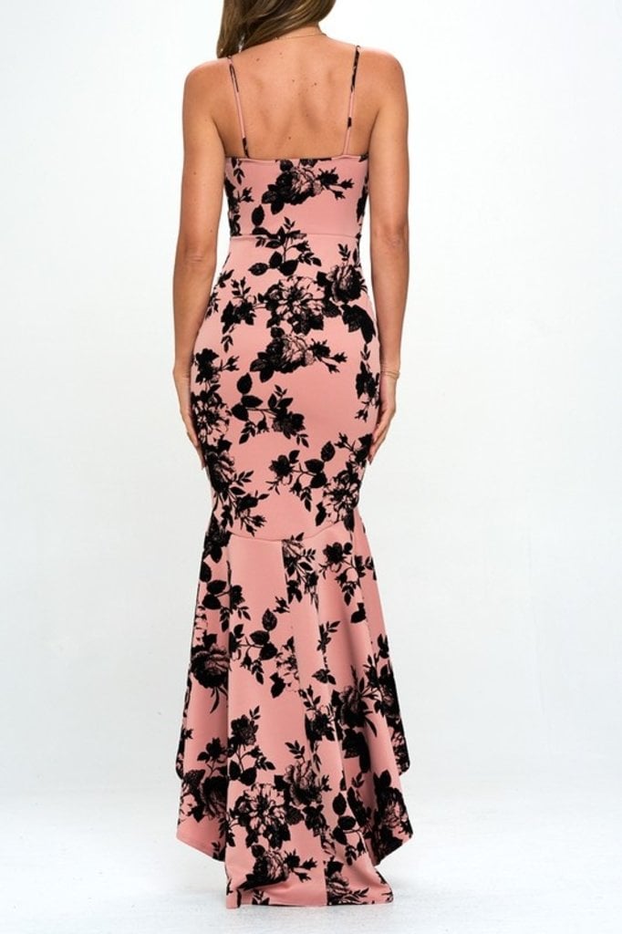 black flower maxi dress