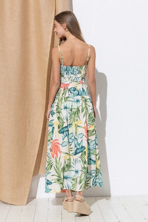 The Sunday Dress Ivory Tropical Print Maxi Skirt & Top Set