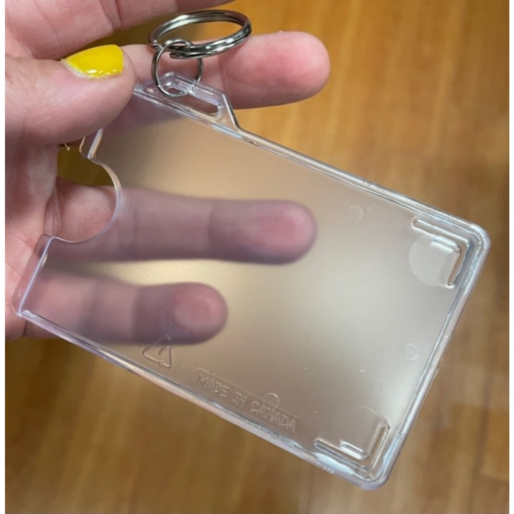 OLDER HANGING Clear Plastic ID Holder Case