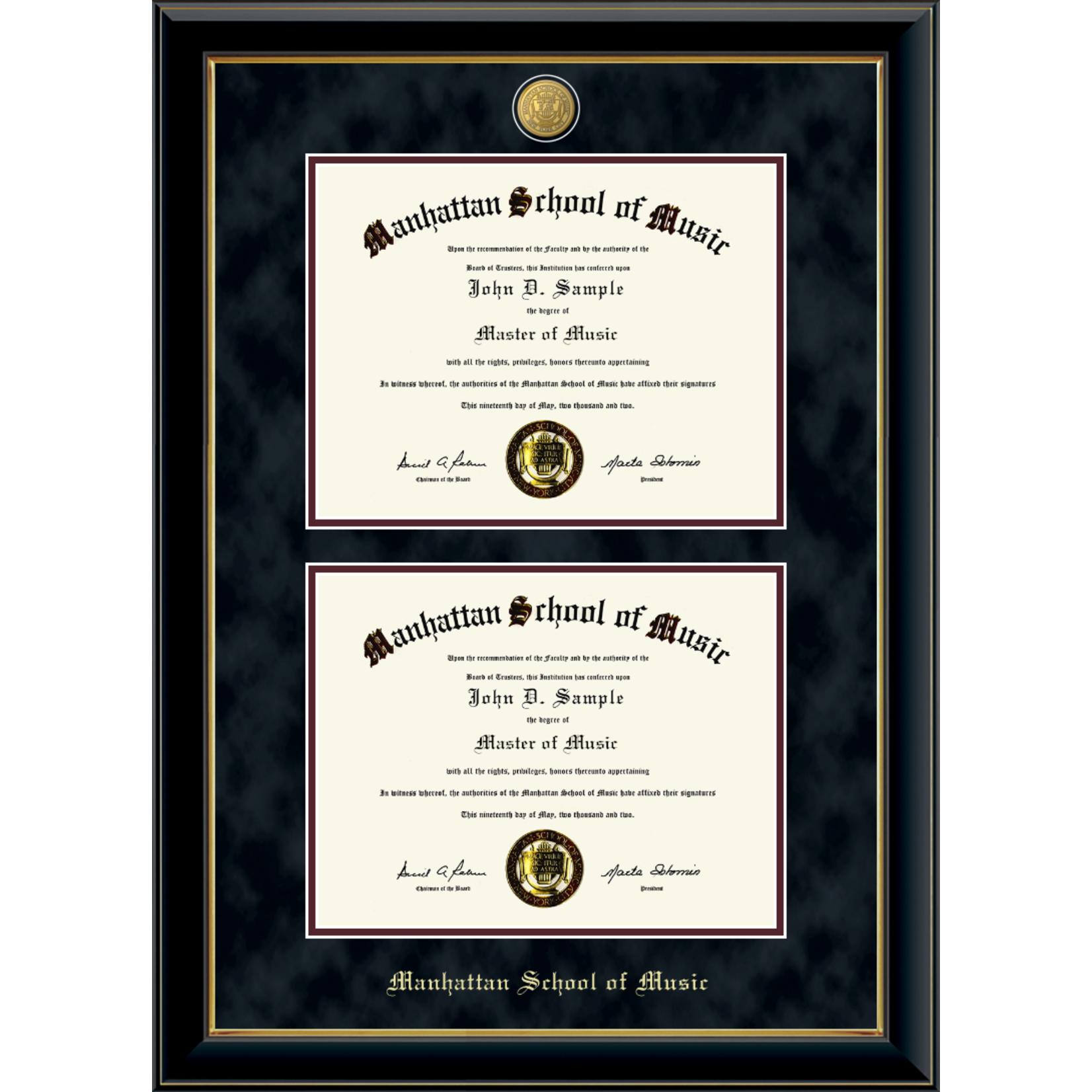 Double Degree: Black Frame, Onyx Matting, Gold Medallion (292119)