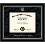 Black Wood Frame, Black Suede Matting, Gold Embossed Medallion Diploma Frame (292091)