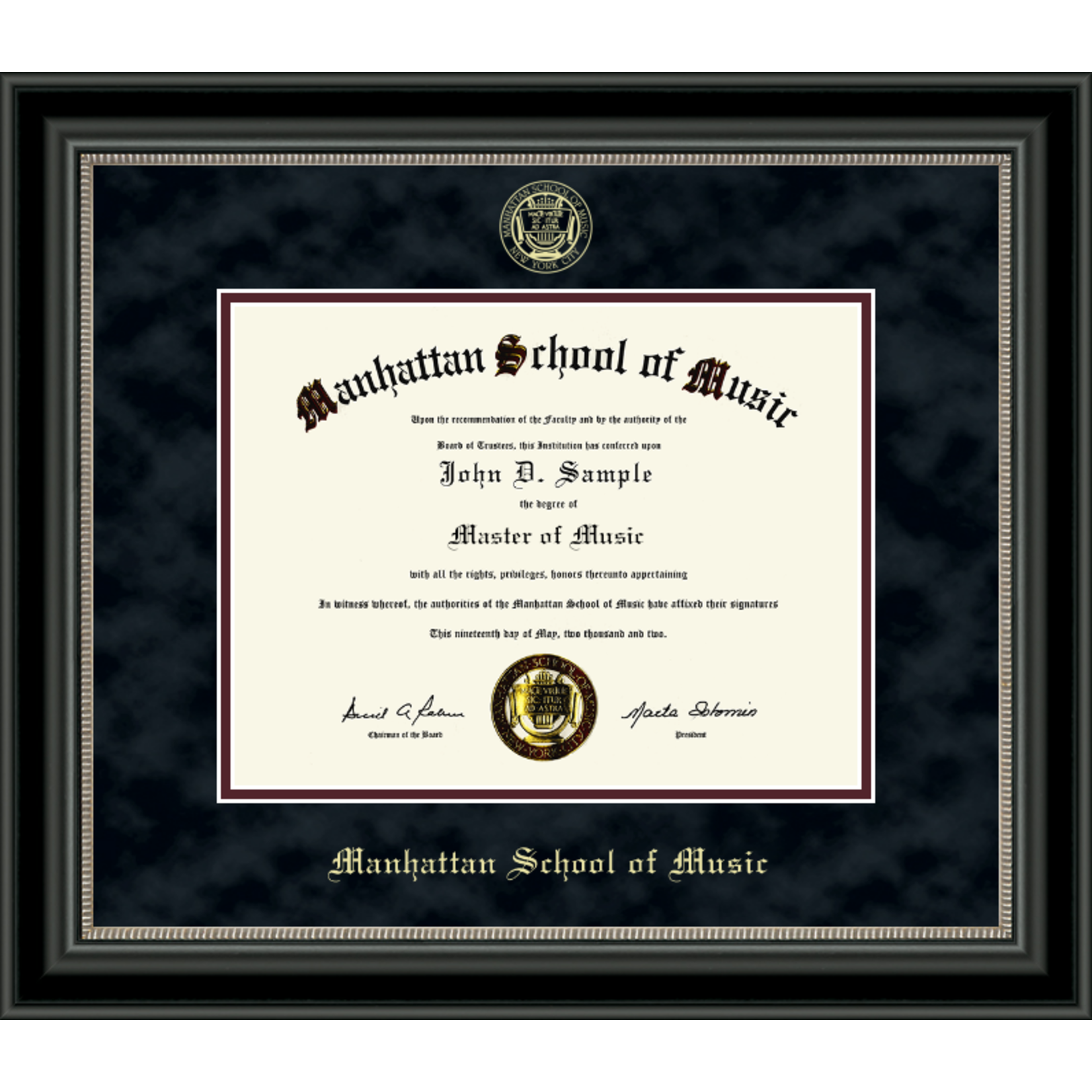 Black Suede, Embossed Seal Diploma Frame (292091)