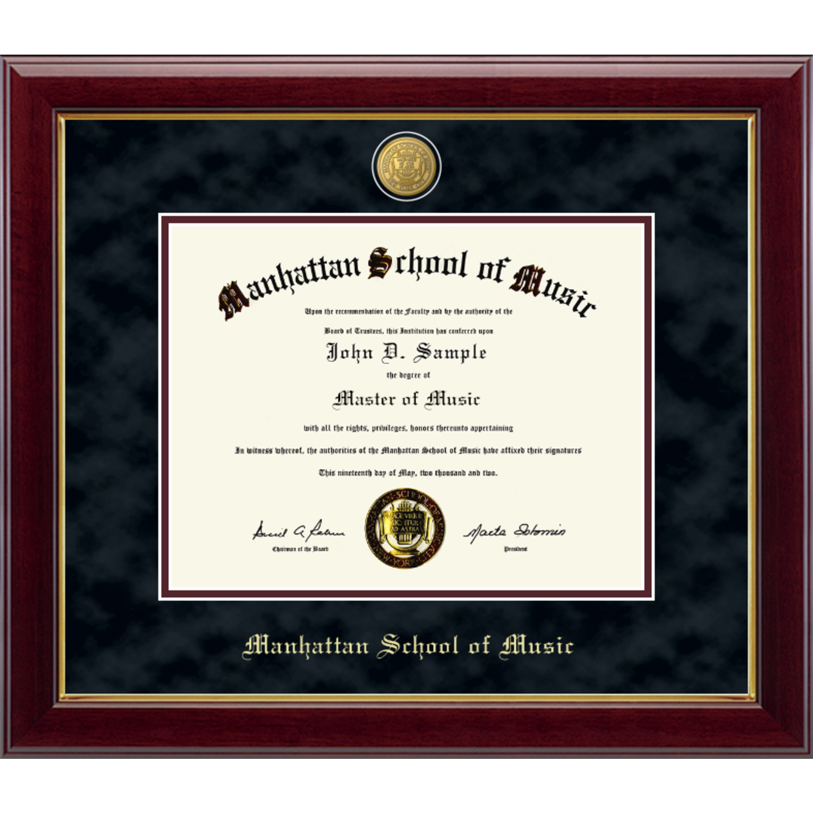 Diploma Frame: 23K Maroon Suede 292118