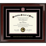 Double Border Maroon Wood Frame, Black Matting, Maroon and Gold Medallion Diploma Frame (340270)