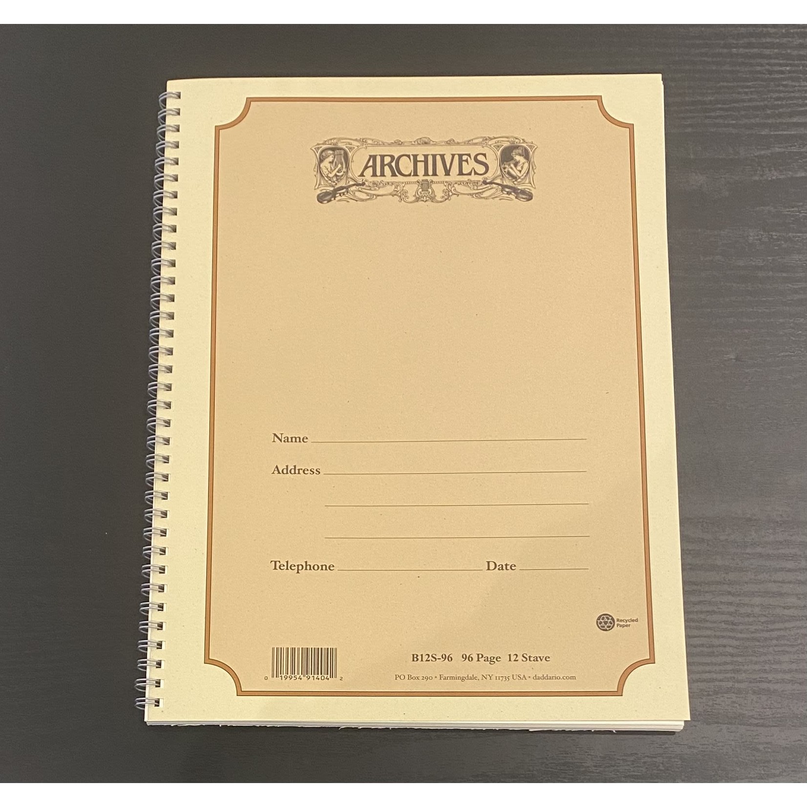 Manuscript: Archives, Spiral Notebook, 12st/96pg (9"x12")