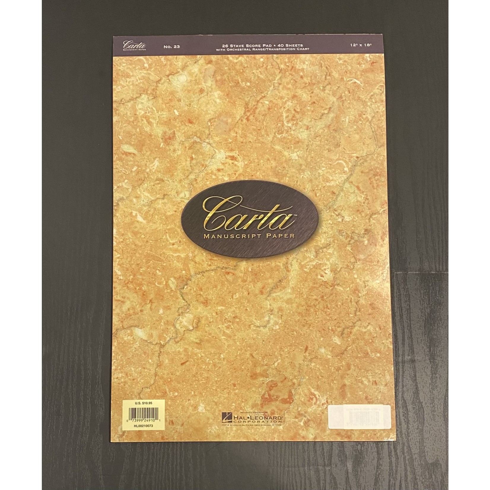 Manuscript: Carta, Portrait Orchestral Pad, #23 26st/40pg (12" x 18")