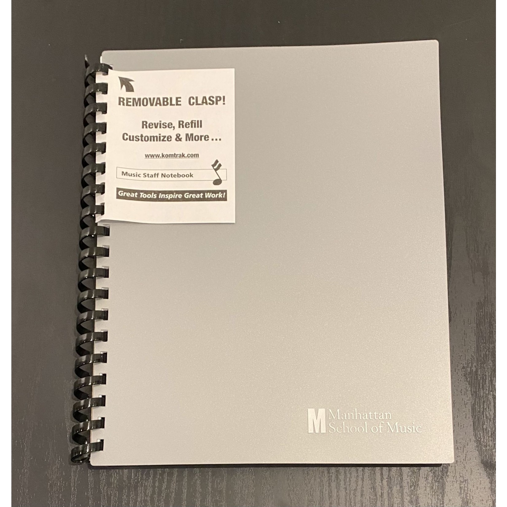 Manuscript Komtrak Notebook: 12 staves/36 pages comb style binding- io6 Style (9"x11")