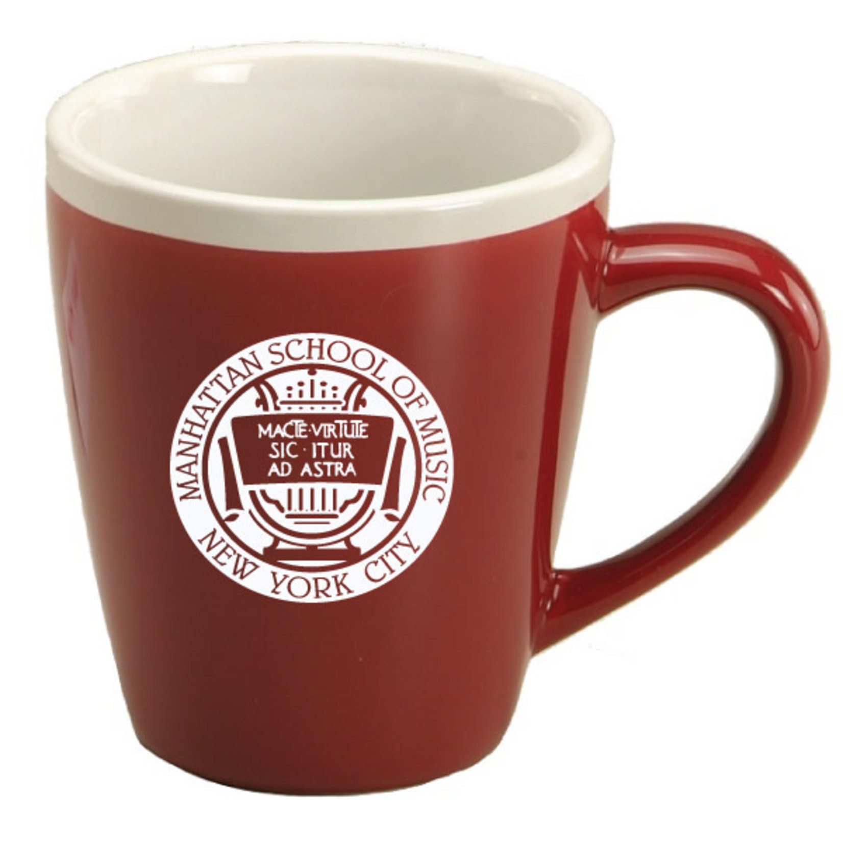 Maroon Mug with White Rim and Seal