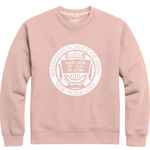 sweatshirt: pink/dusty rose crew with white seal