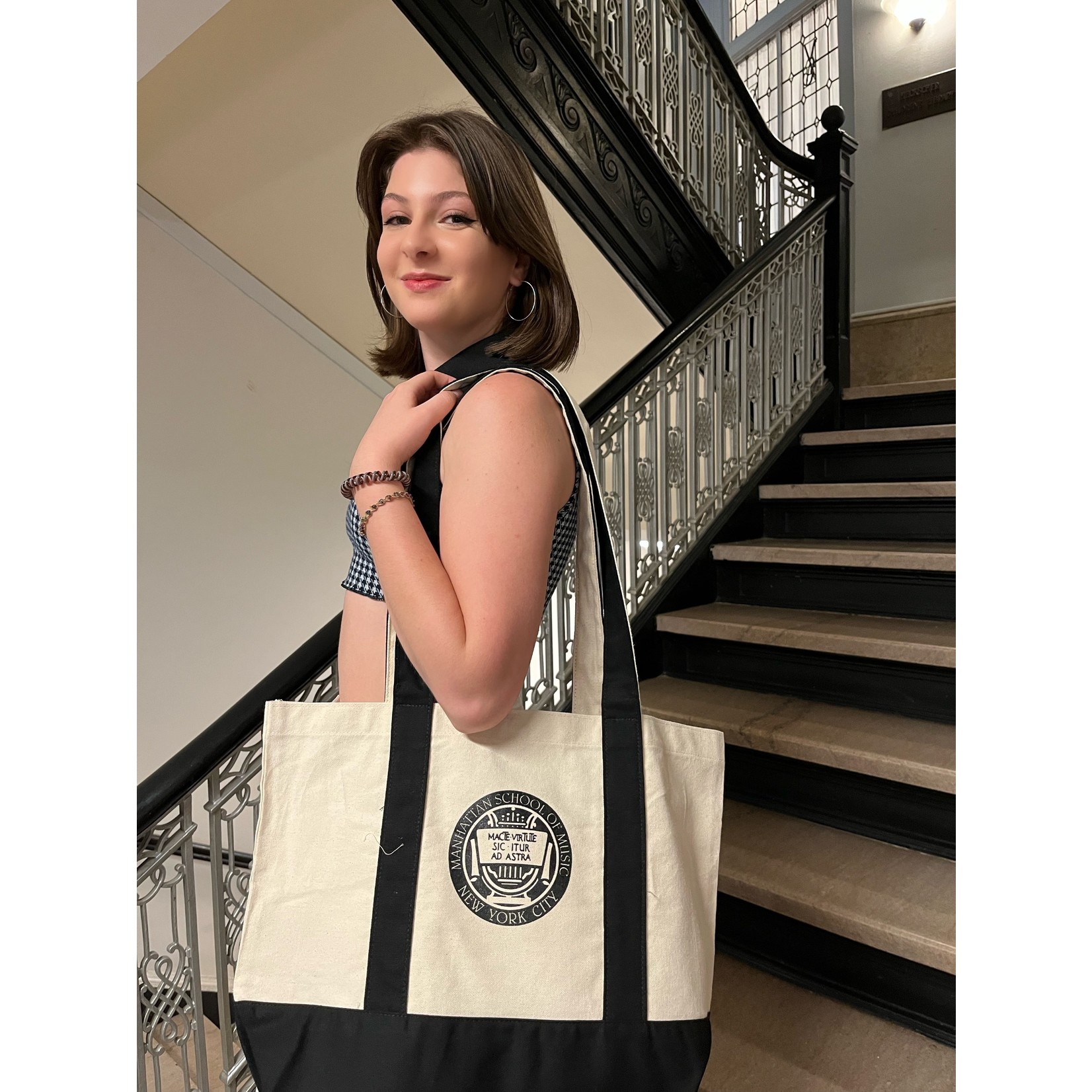 Neil MSM Canvas Tote Bag with Snap Closure
