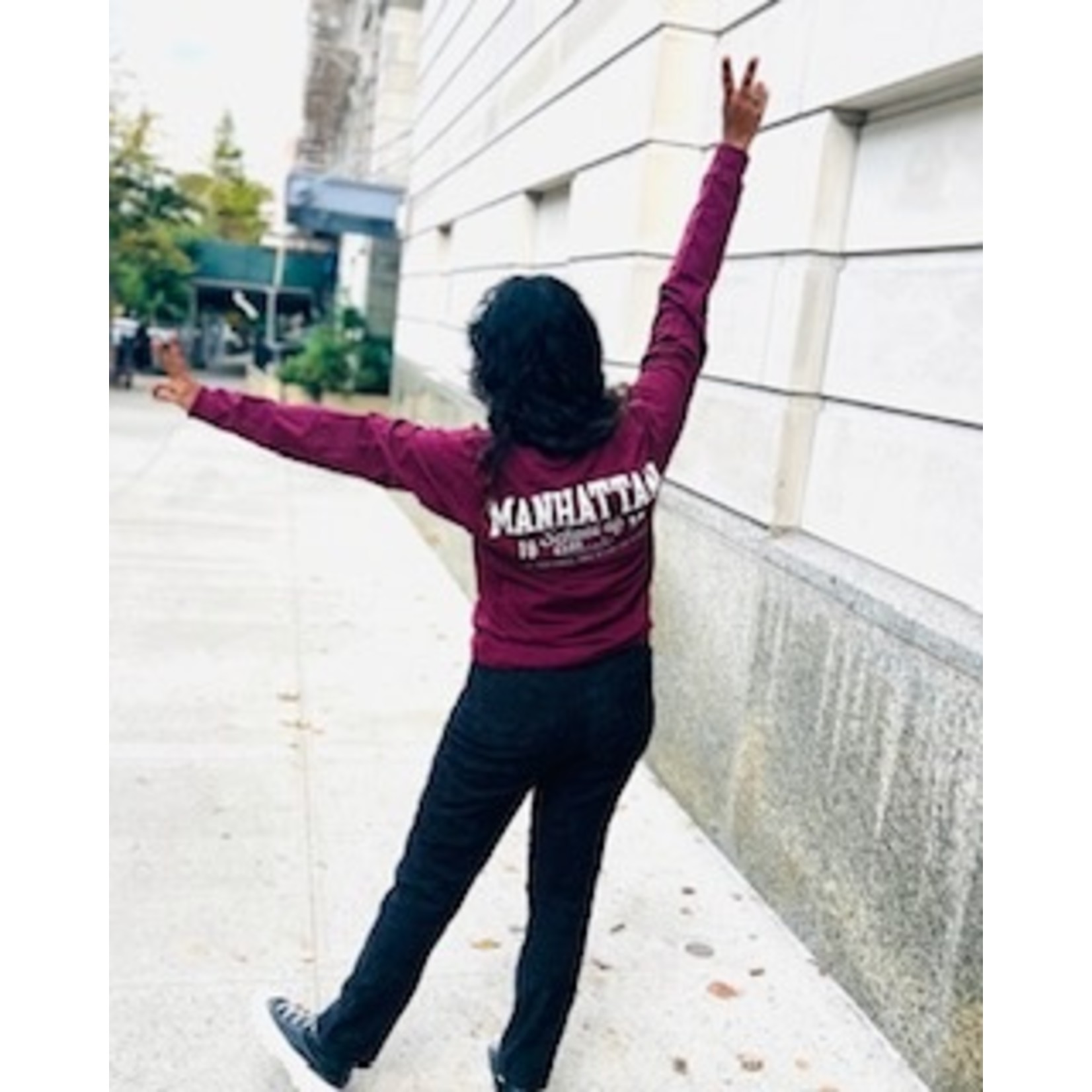 Maroon MSM Long Sleeve T-shirt with Pocket