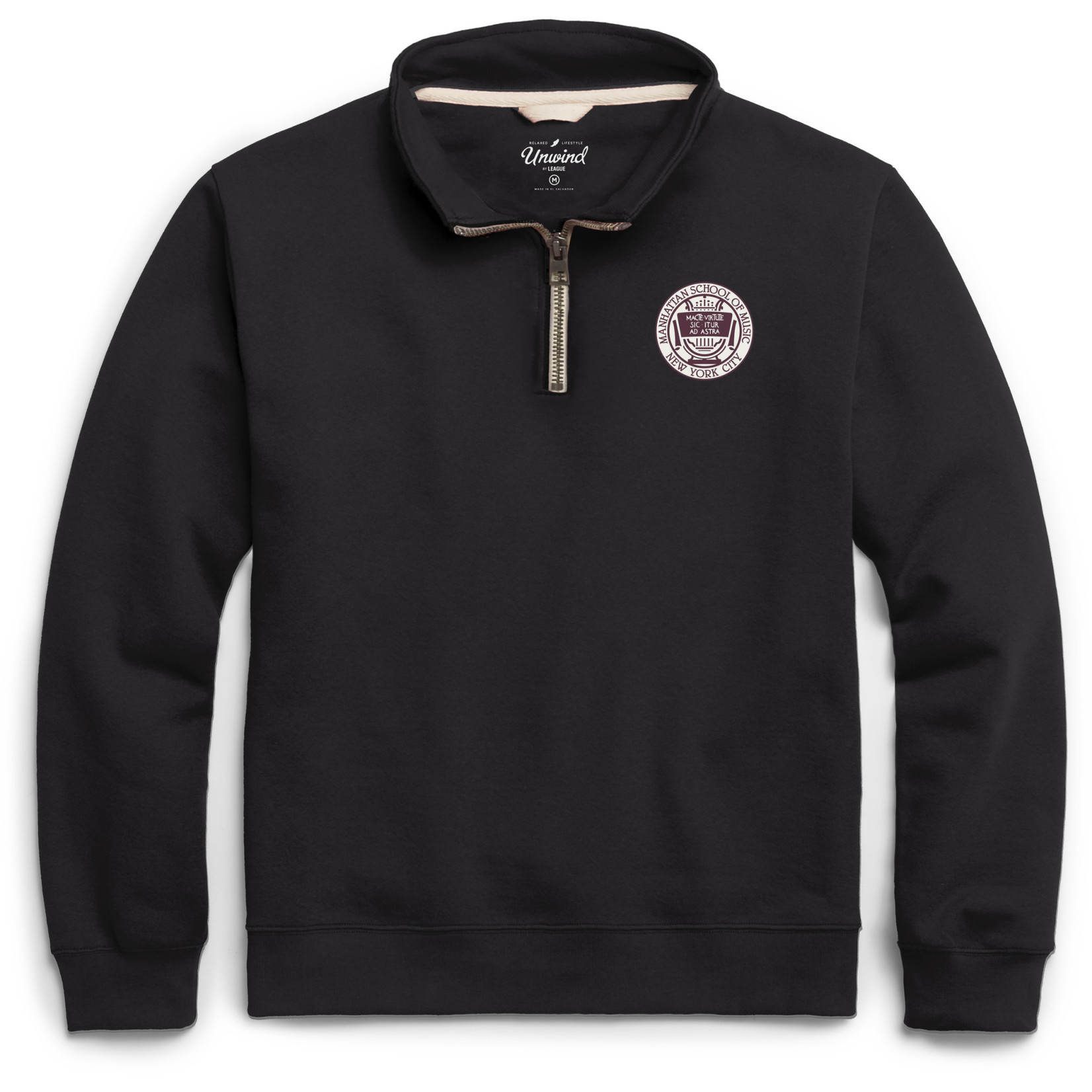 sweatshirt: Essential 1/4 zip League with embroidered seal