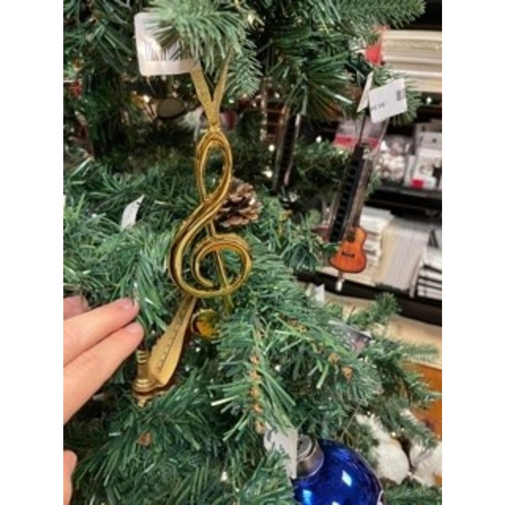 Gold Treble Clef Ornament