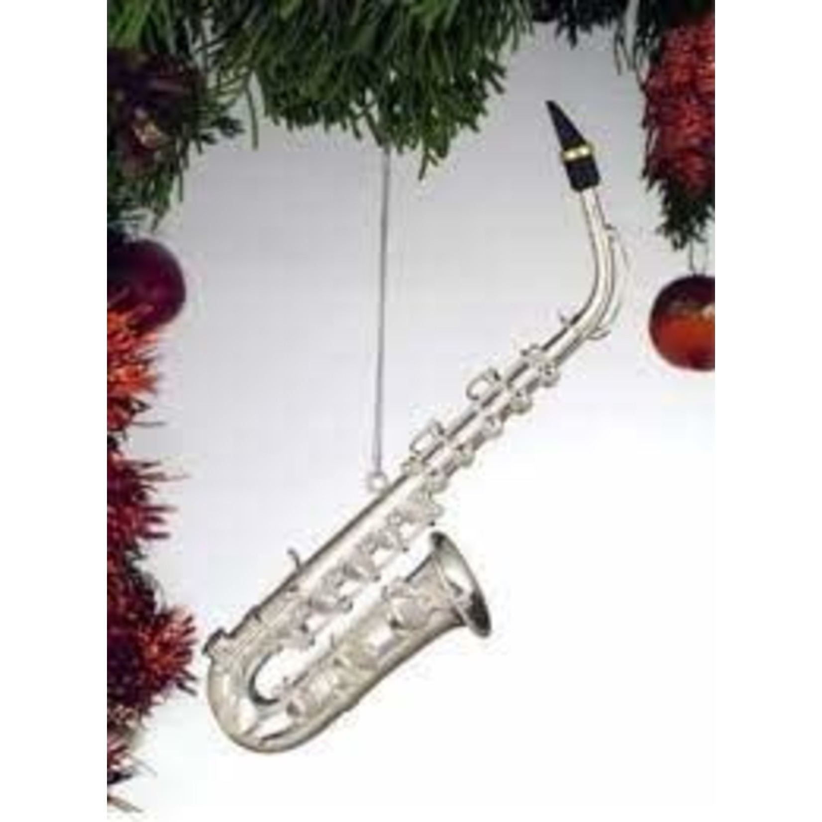 Silver Saxophone Ornament