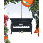 Black Upright Piano Ornament