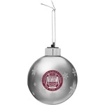 ornament: MSM light-up glass silver ball with seal (battery included)