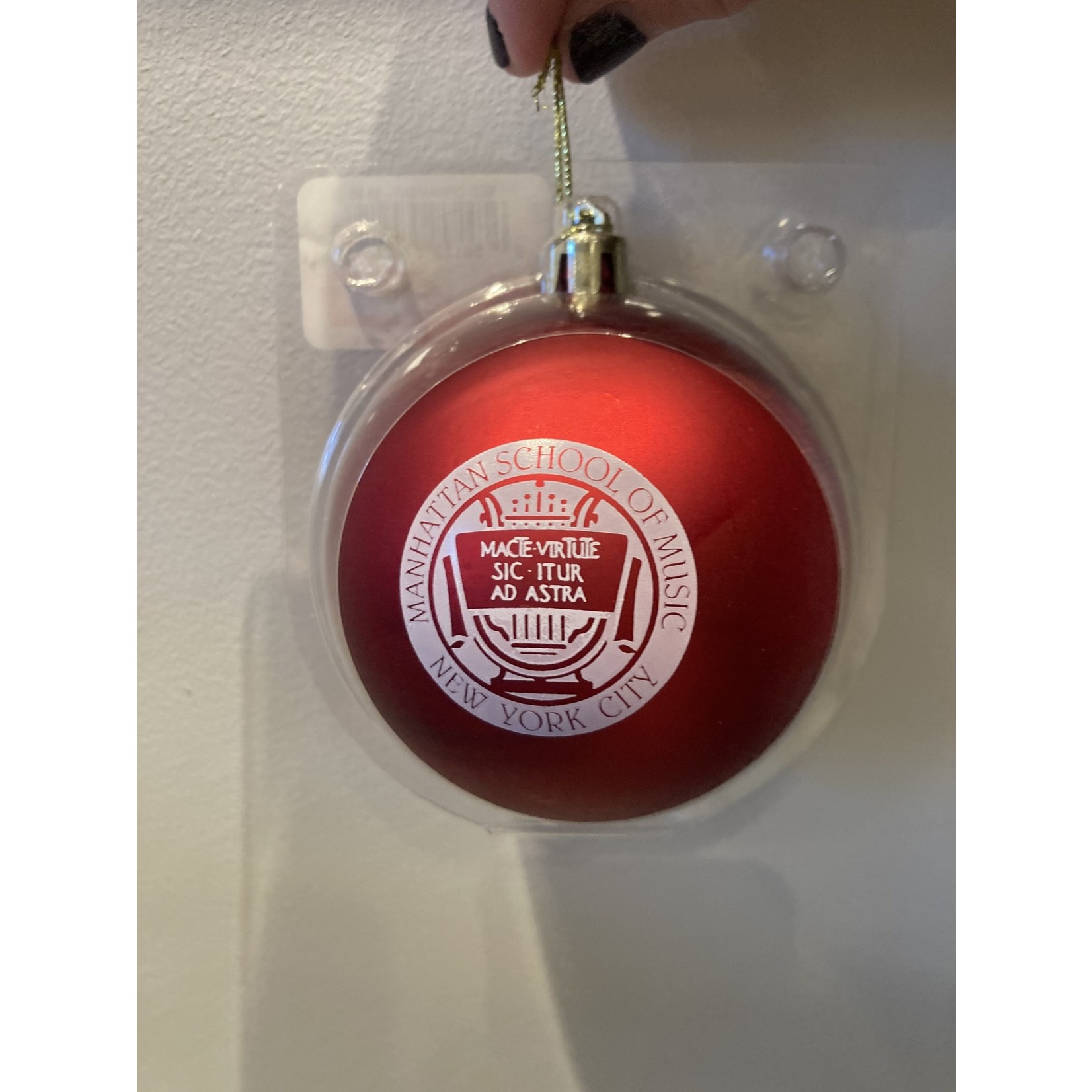 ornament: red MSM ball with seal