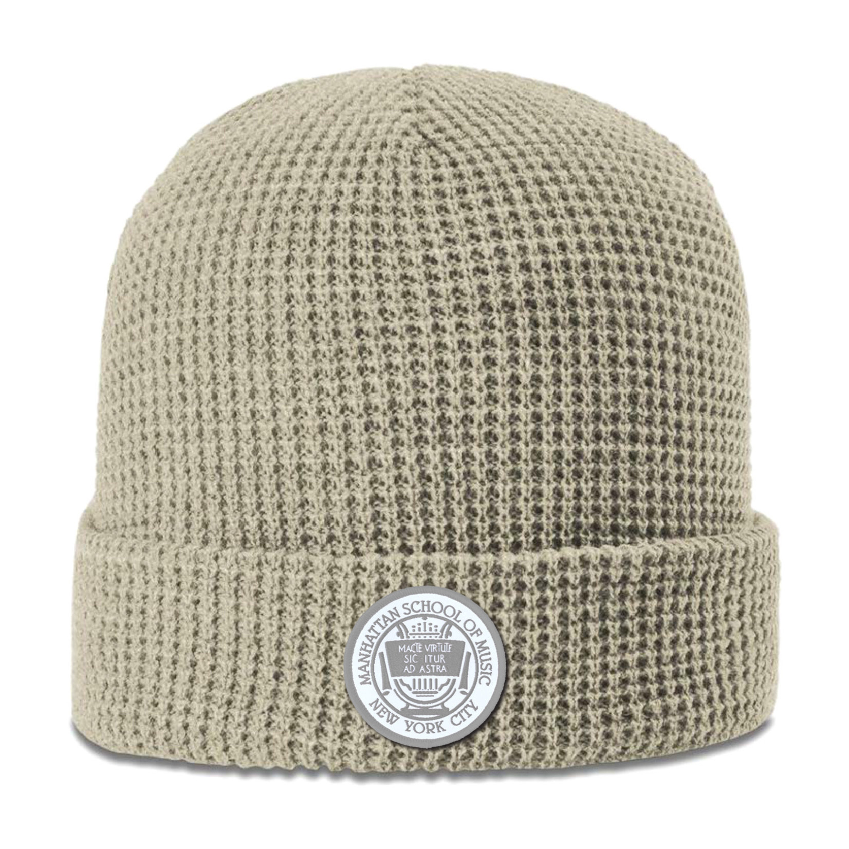 Beige Waffle Beanie with MSM Seal