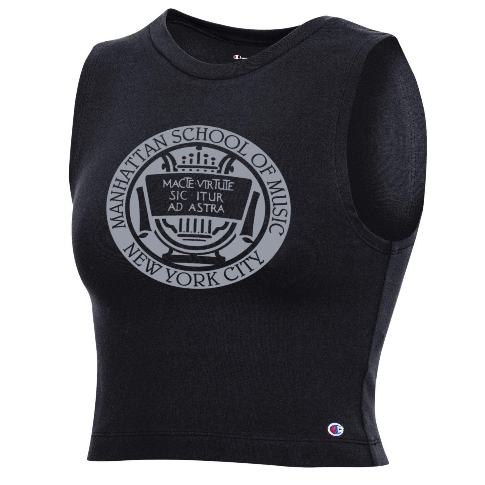 Crop Top: Black with Silver Chrome Seal