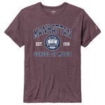 Maroon MSM Short Sleeve T-shirt with Navy Text