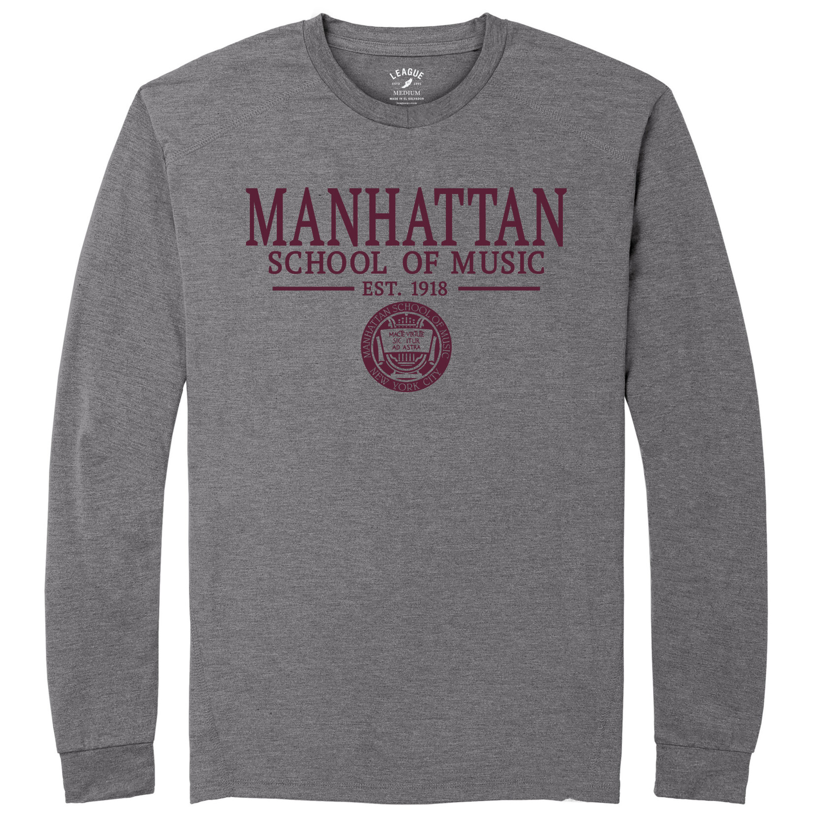 *Clearance* Gray Long Sleeve V-Neck T-shirt with Seal/1918